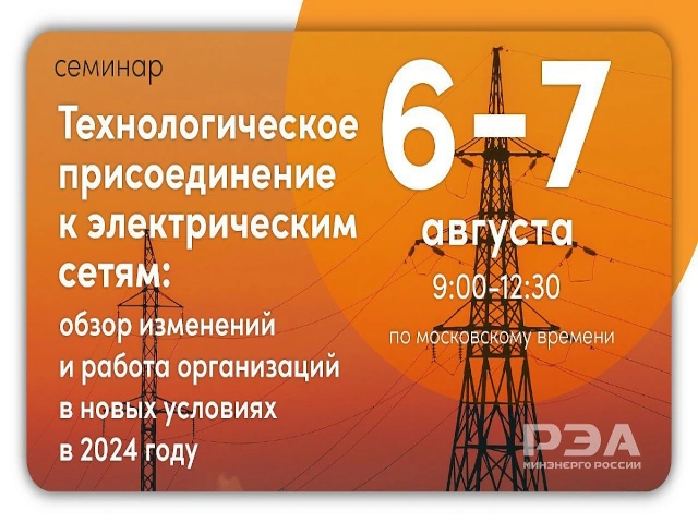 Актуальные вопросы технологического присоединения к электросетям рассмотрят на онлайн-семинаре РЭА Минэнерго России