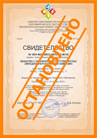 Выдача свидетельства (допуска) саморегулируемой организации в области энергетического обследования (СРО энергоаудиторов)